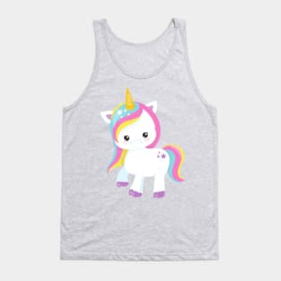 Rainbow Unicorn, Star, Cute Unicorn, Magic Unicorn Tank Top